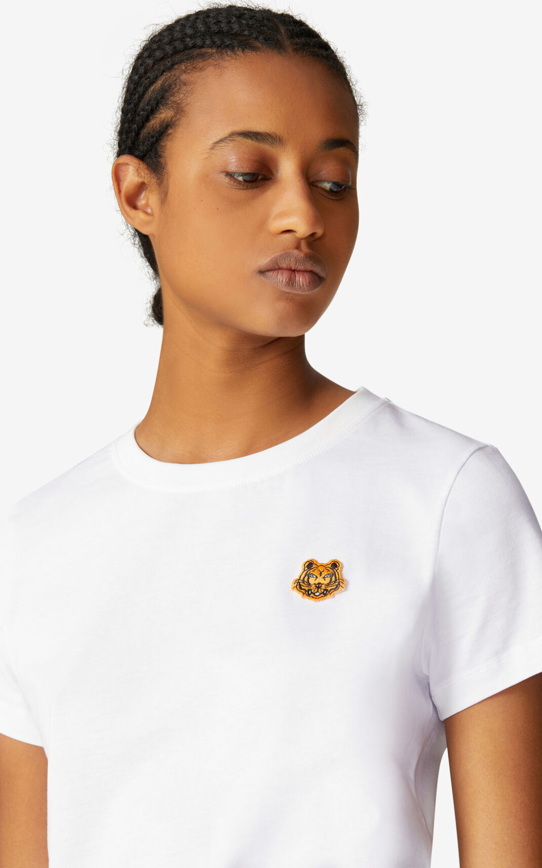 T Shirt Kenzo Tiger Crest Femme Blanche | OSAP-96370